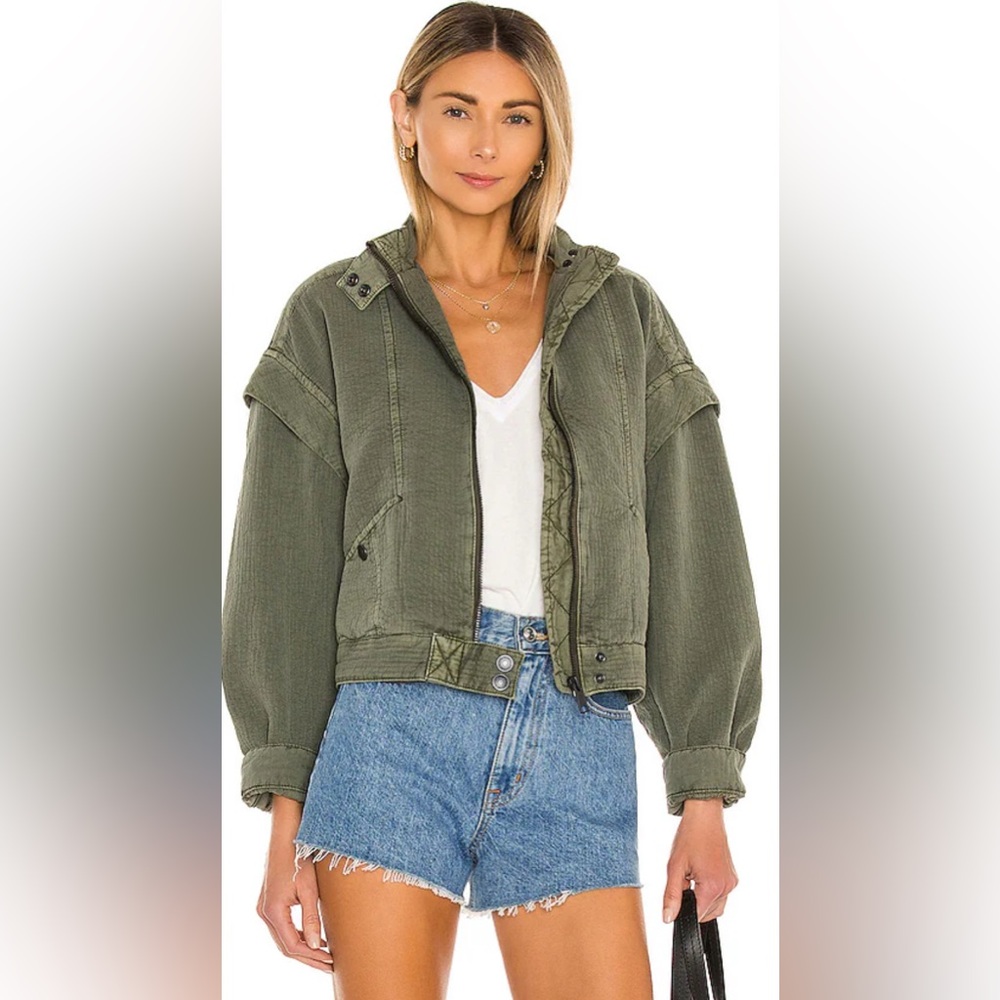 Free People We The Free Florence Bomber Jacket Olive Smoke